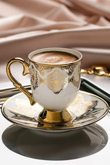 Nehir Ece Professional Turkish Porcelain Coffee Cup Set - 12 Piece - TryAladdin