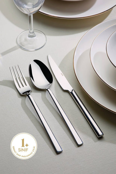 Nehir Premium Dalyan Classic 18 - Piece Stainless Steel Flatware Set - TryAladdin
