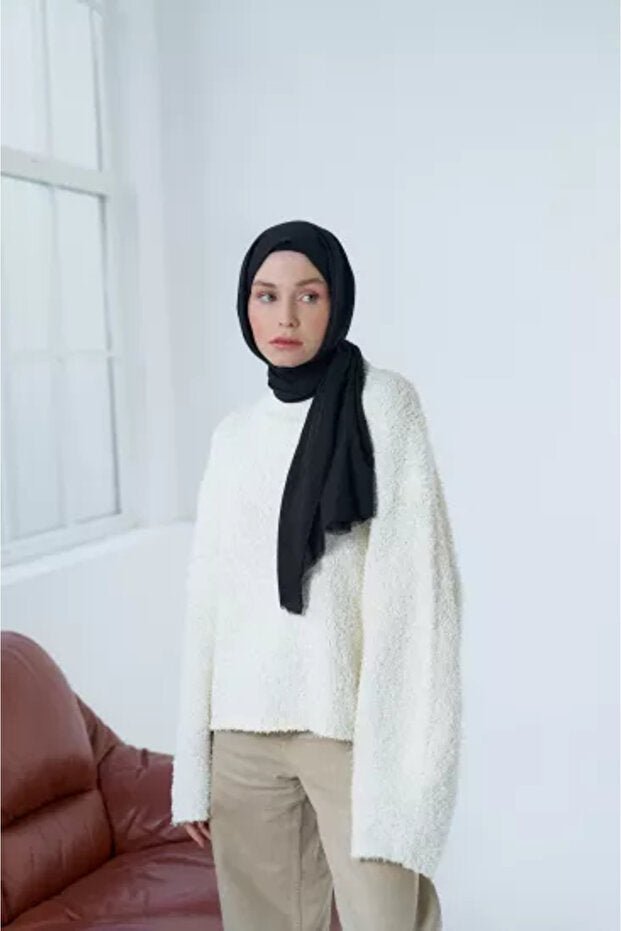Neo Cotton Shawl - Lightweight & Soft Black - TryAladdin