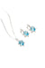 Nereze | Aquamarine Oval Stone Earrings and Necklace Set