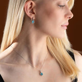 Nereze | Aquamarine Oval Stone Earrings and Necklace Set