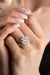 Nereze | Baguette Stone Rotating Clover Adjustable Size Ring with 4 Hearts