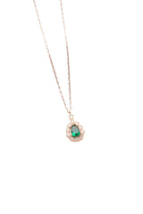 Nereze | Diamond Montage Drop Green Zircon Stone Necklace