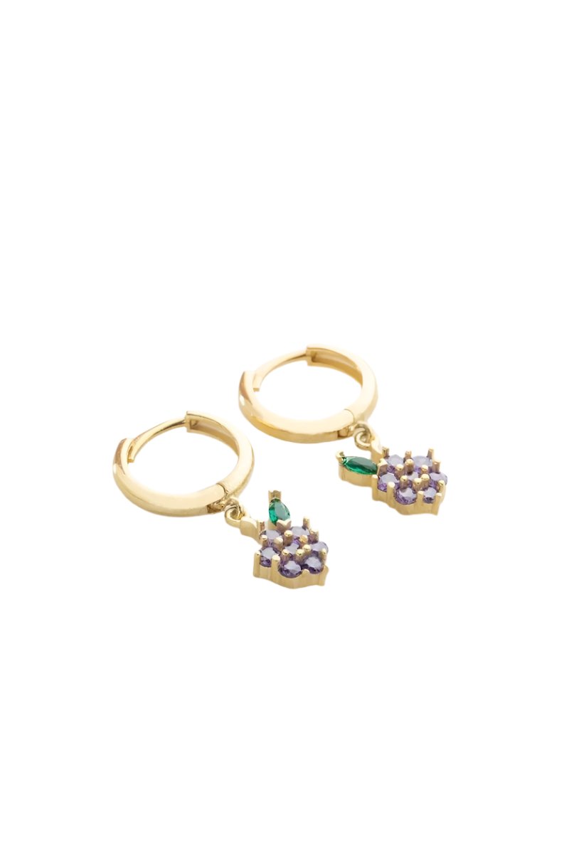 Nereze | Gold Plated 10mm Dangling Grape Earrings - TryAladdin