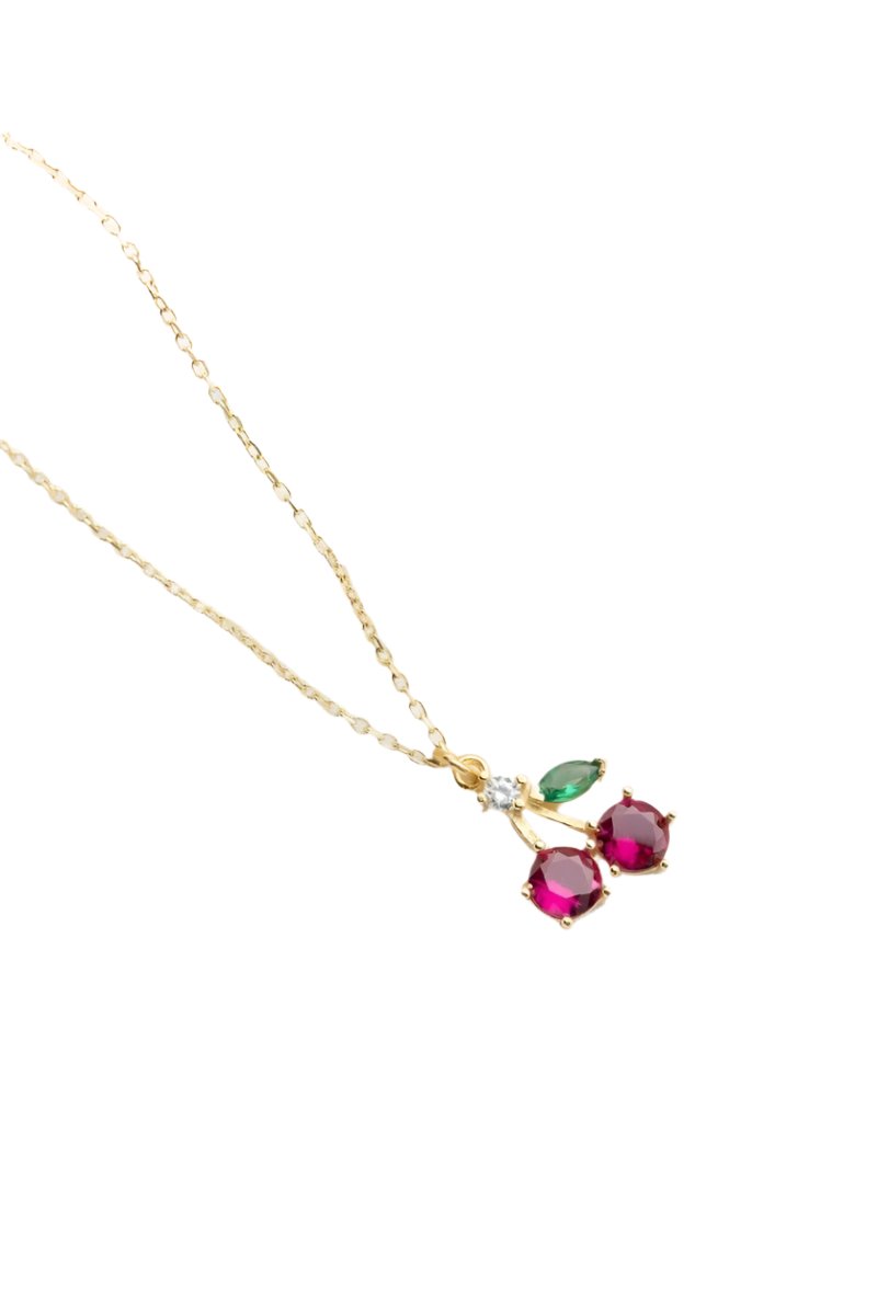 Nereze | Gold Plated Cherry Necklace - TryAladdin