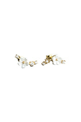 Nereze | Gold Plated Tiny Magnolia Flower Earrings