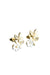 Nereze | Gold Plated Tiny Magnolia Flower Olive Branch Earrings