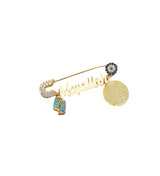 Nereze | Islamic Motivated Mashallah with Nazar Evil Eye and Footprint Detail Baby Pin - TryAladdin