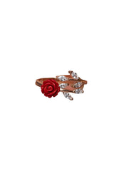 Nereze | Ivy Model Red Rose Adjustable Size Ring