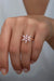 Nereze | Pink Stone Flower Adjustable Size Ring