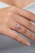 Nereze | Pink Stone Lotus Flower Adjustable Size Ring