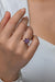 Nereze | Purple Stone Lotus Flower Adjustable Size Ring