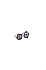 Nereze | Rhodium Plated Minimal Nazar Evil Eye Earrings - TryAladdin