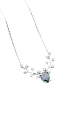 Nereze | Rhodium Plated Mystic Topaz Reindeer Model Necklace