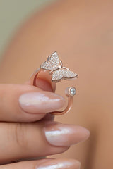 Nereze | Rose Butterfly Adjustable Size Ring