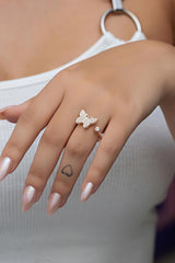 Nereze | Rose Butterfly Adjustable Size Ring