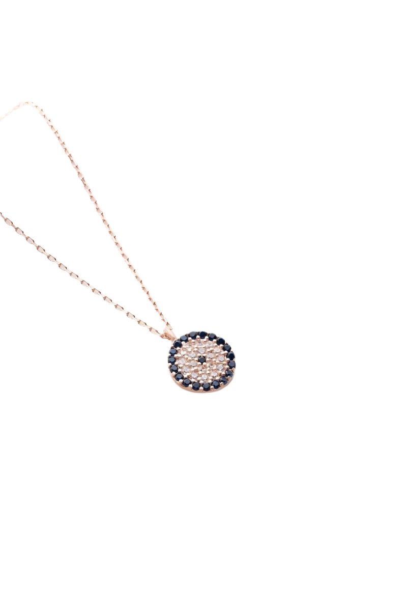 Nereze | Rose Minimal Nazar Evil Eye Necklace