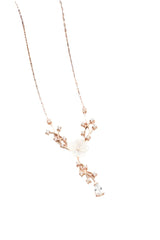 Nereze | Rose Plated Magnolia Blossom Ivy Necklace