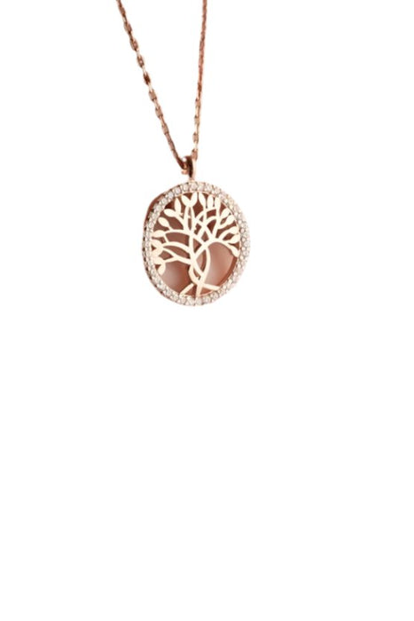 Nereze | Rose Plated Tree of Life Necklace