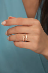 Nereze | Size Rose Hugging Hands Silver Adjustable Size Ring - TryAladdin