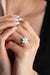 Nereze | White Zircon Stone Rotating Camellia Flower Adjustable Size Ring