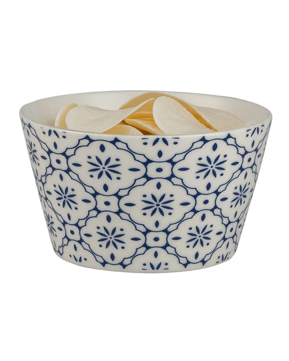 New Bone Ceramic 2 - Piece Bowl Set - Blue & White Design - TryAladdin