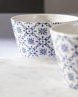 New Bone Ceramic 2 - Piece Bowl Set - Blue & White Design - TryAladdin