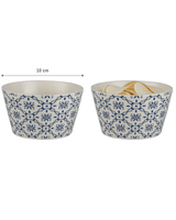 New Bone Ceramic 2 - Piece Bowl Set - Blue & White Design - TryAladdin