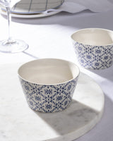 New Bone Ceramic 2 - Piece Bowl Set - Blue & White Design - TryAladdin
