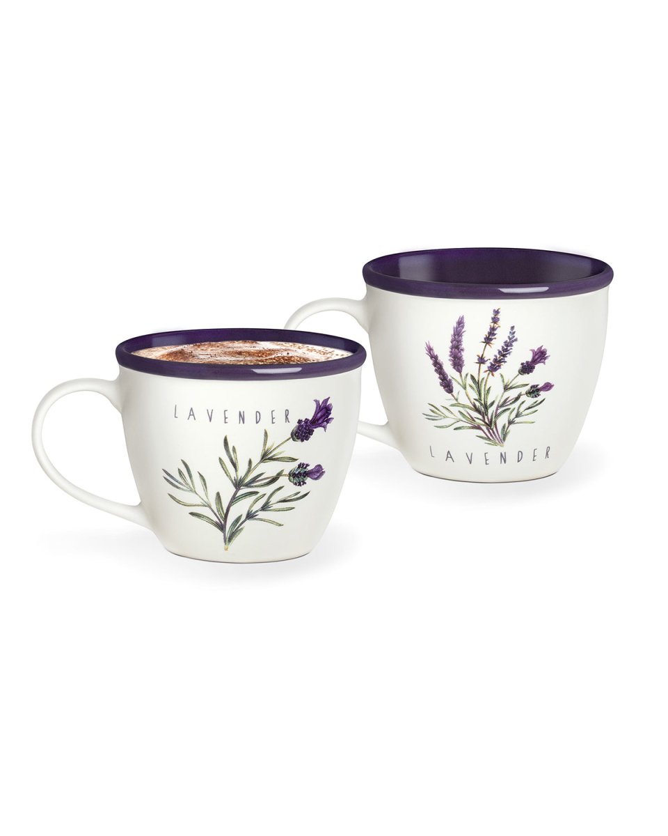 New Bone China 2 - Piece Cup Set - Lavender Jardin Design - TryAladdin