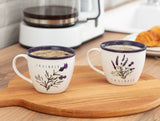 New Bone China 2 - Piece Cup Set - Lavender Jardin Design - TryAladdin