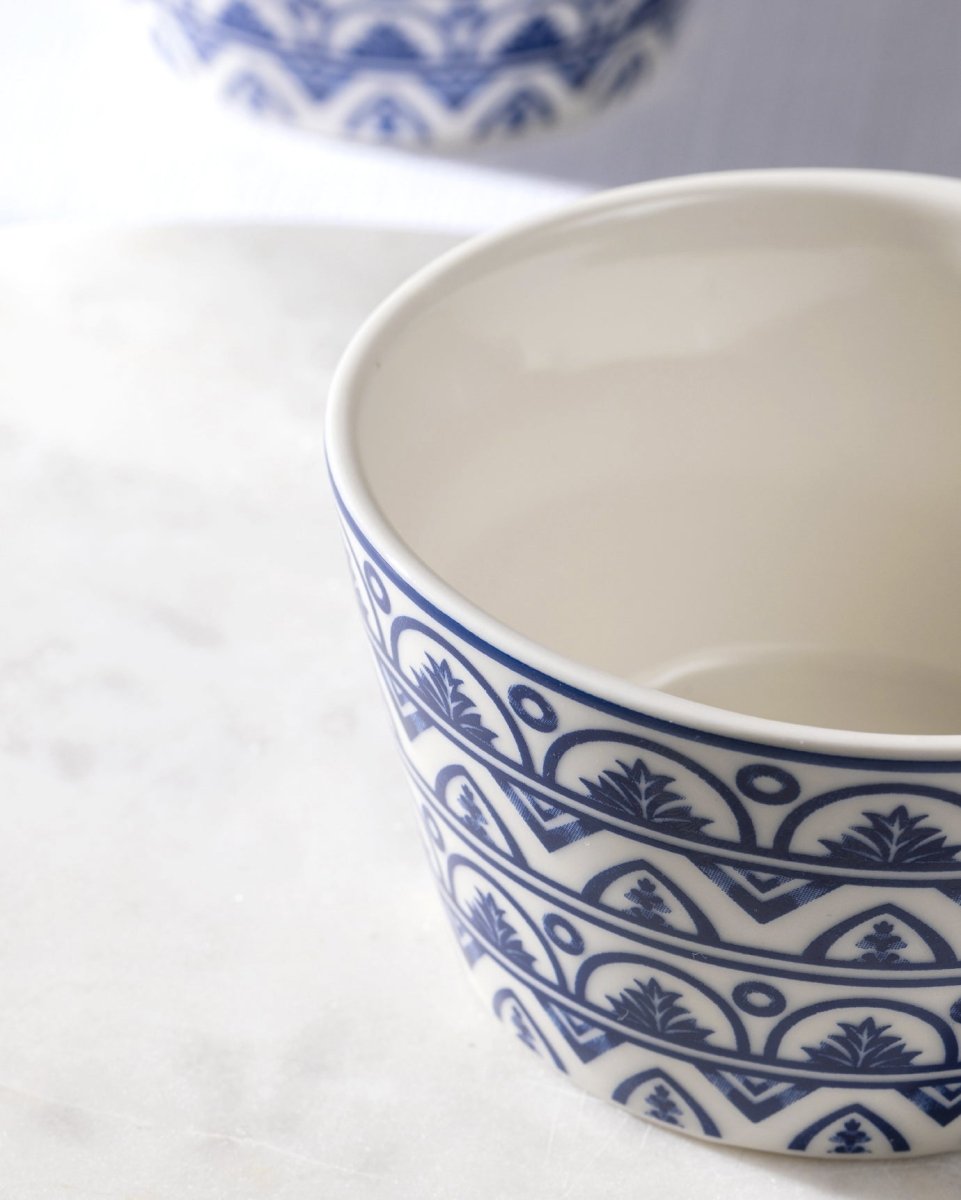 New Bone China 2 - Piece Serving Bowls - Elegant Blue & White - TryAladdin
