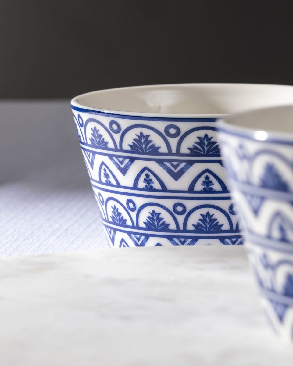 New Bone China 2 - Piece Serving Bowls - Elegant Blue & White - TryAladdin
