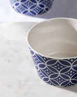 New Bone China 2 - Piece Serving Bowls - Rayne Blue & White Design - TryAladdin
