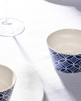 New Bone China 2 - Piece Serving Bowls - Rayne Blue & White Design - TryAladdin