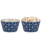 New Bone China 2 - Piece Serving Bowls - Rayne Blue & White Design - TryAladdin