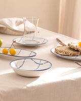 New Bone China 26 - Piece Breakfast Set - Azurine Blue & White - TryAladdin