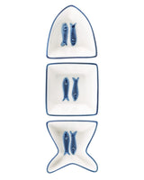 New Bone China 3 - Pc Serving Set - Coastal Blue & White - TryAladdin