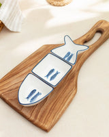 New Bone China 3 - Pc Serving Set - Coastal Blue & White - TryAladdin