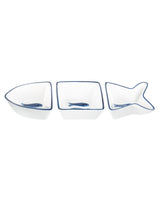 New Bone China 3 - Pc Serving Set - Coastal Blue & White - TryAladdin