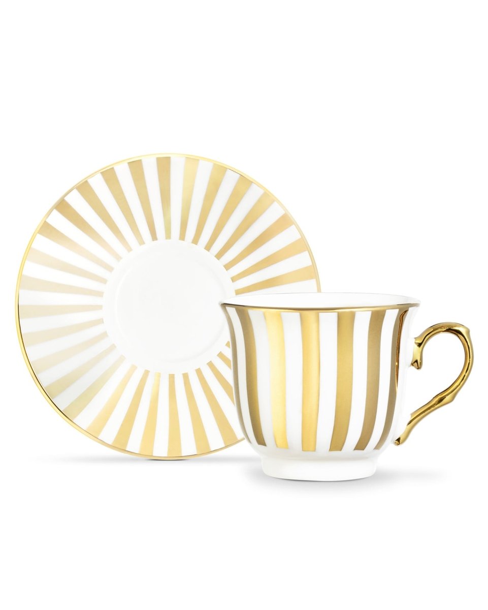 New Bone China 4 - Piece Coffee Cup Set - Vibrant Colorful Design - TryAladdin