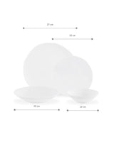 New Bone China 6 - Person Dinner Set - Classic White - TryAladdin