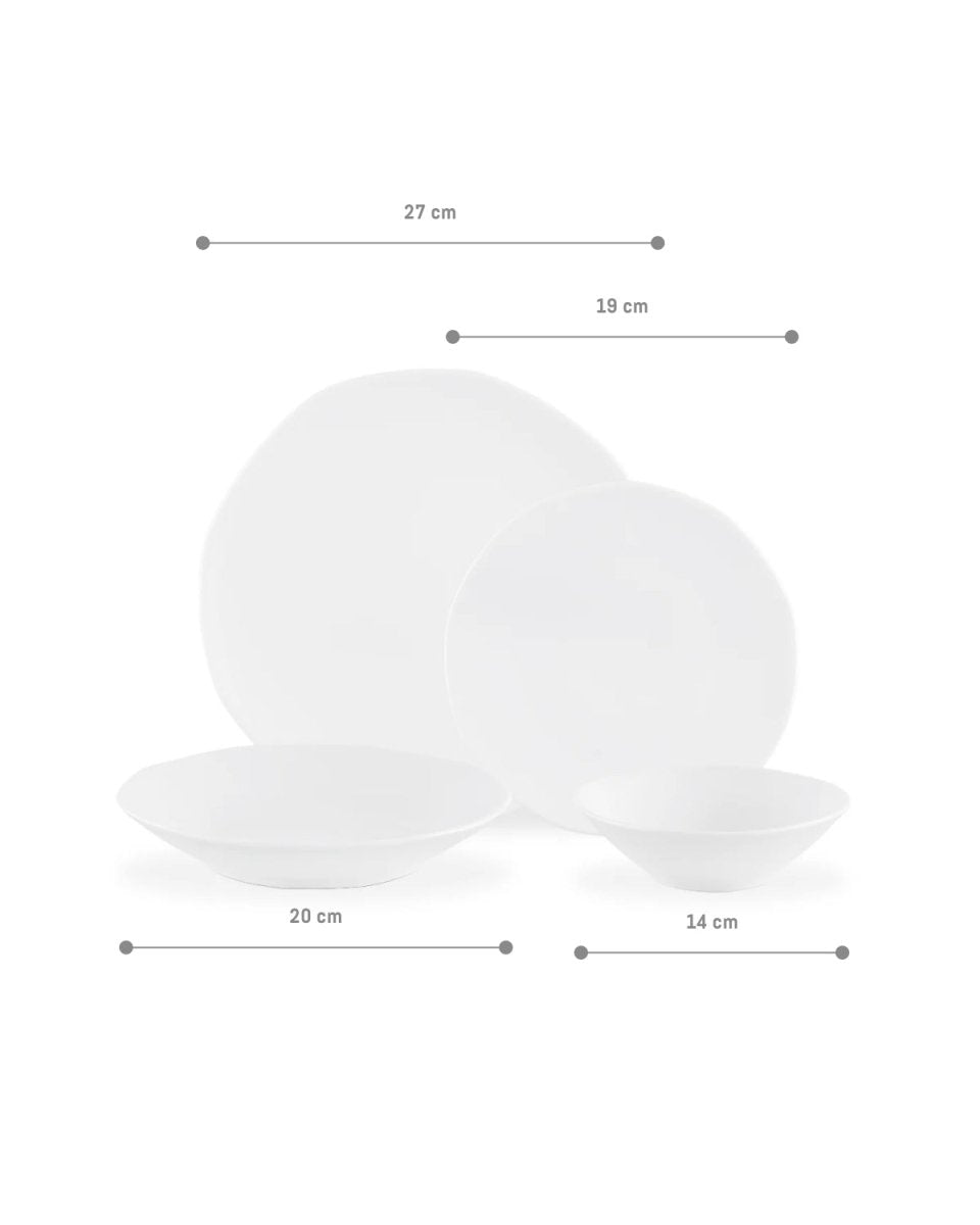 New Bone China 6 - Person Dinner Set - Classic White - TryAladdin