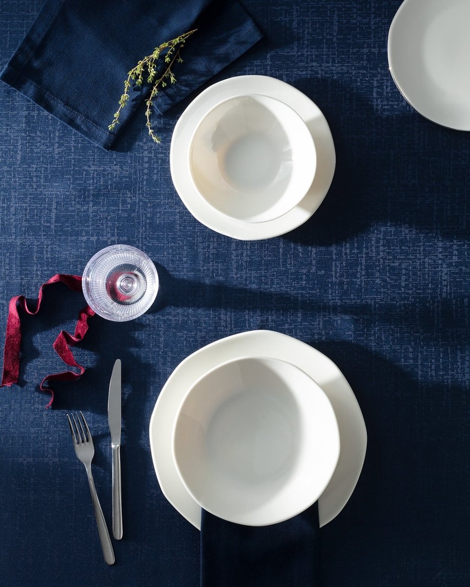 New Bone China 6 - Person Dinner Set - Classic White - TryAladdin