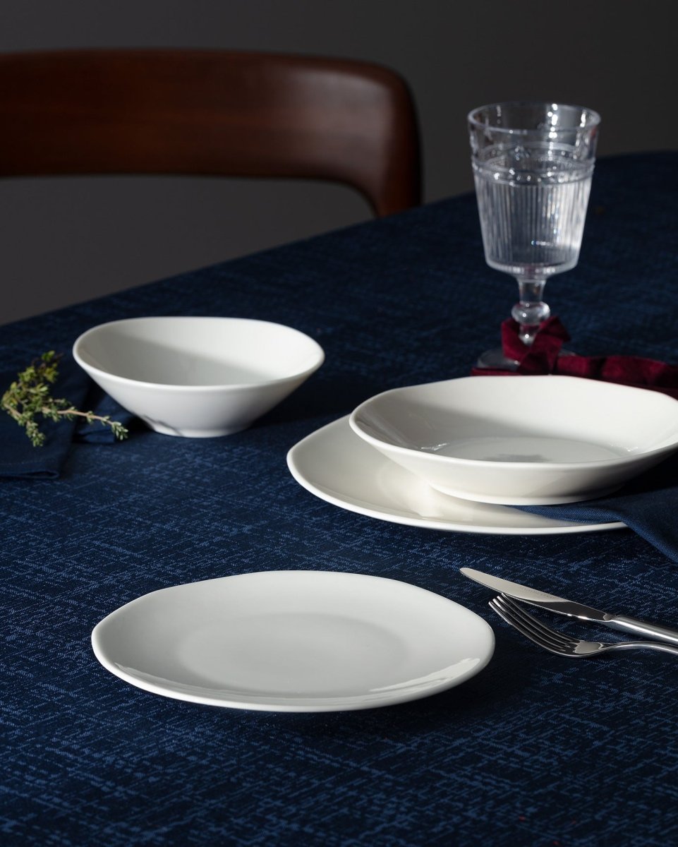 New Bone China 6 - Person Dinner Set - Classic White - TryAladdin
