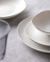 New Bone China 6 - Person Dinner Set - Elegant Silver Accents - TryAladdin