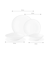 New Bone China 6 - Person Dinner Set - Elegant Silver Accents - TryAladdin