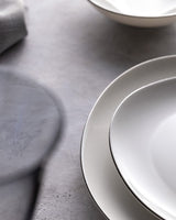 New Bone China 6 - Person Dinner Set - Elegant Silver Accents - TryAladdin