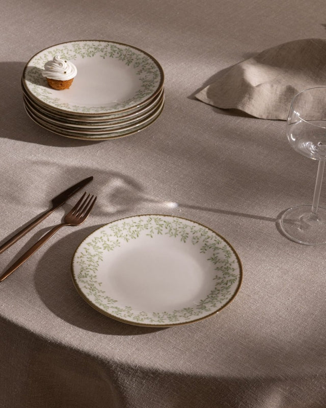 New Bone China 6 - Piece Dessert Plate Set - Elegant Design - TryAladdin