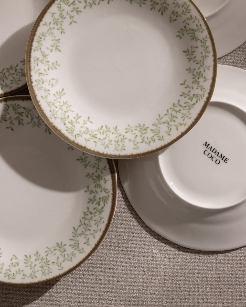 New Bone China 6 - Piece Dessert Plate Set - Elegant Design - TryAladdin